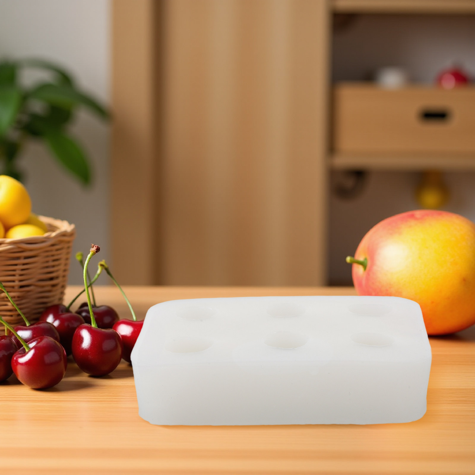 Silicone Mold Tray - แม่พิมพ์ซิลิโคนรูปเชอร์รี่ขนาดเล็ก 3D รูปทรงผลไม้ ไม่ติดกระทะ สำหรับทำช็อกโกแลต ลูกอม