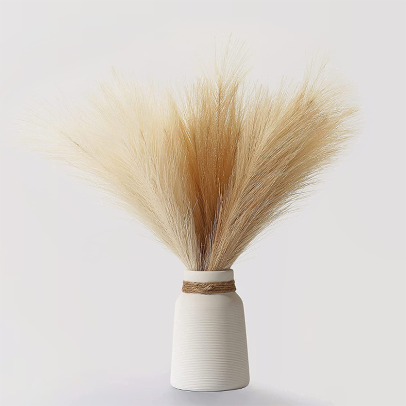 Dried Flower Bulk - 10 ชิ้นประดิษฐ์ Pampas Grass ช่อดอกไม้สําหรับห้องนอนหน้าแรกงานแต่งงานตกแต่งปลอมจําลองดอกไม้ Reed