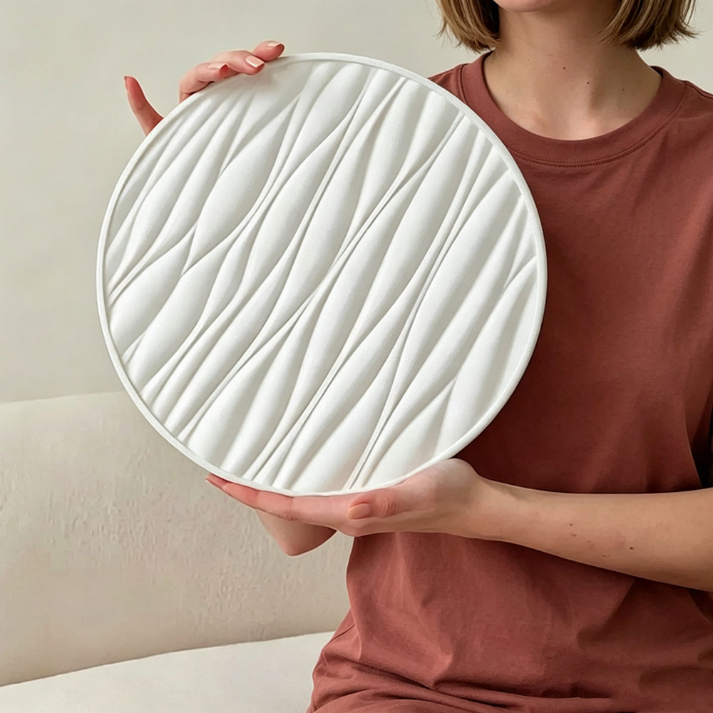 Silicone Mold Tray - แม่พิมพ์ซิลิโคนถาดกลมขนาดใหญ่ ลายคลื่น สำหรับทำถาดปูนปลาสเตอร์ ถาดเรซิ่นอีพ็อกซี่ ถาดโชว์เครื่องประดับ แม่พิมพ์
