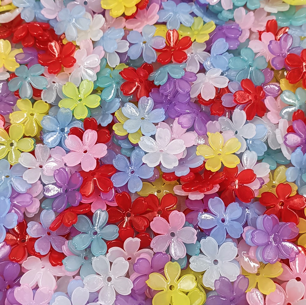 Flower Preservation Resin - ลูกปัดดอกซากุระทำจากเรซิน20ชิ้นทำ DIY เครื่องประดับผมดอกไม้5กลีบสร้อยข้อมือแฮนด์เมดต่างหูอุปกรณ์ทำเครื่องประดับ