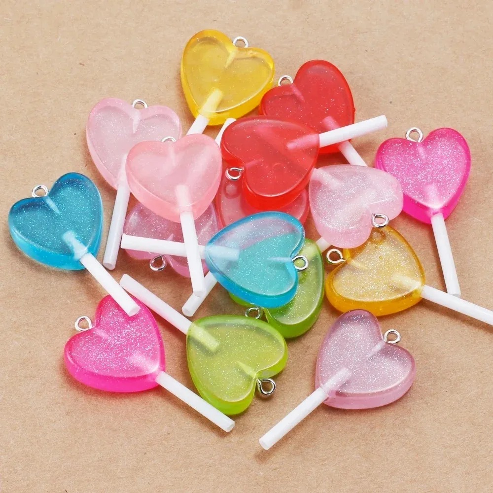 10 ชิ้น จี้เรซินรูปหัวใจแวววาว - Resin Craft Material บทวิจารณ์และราคา
